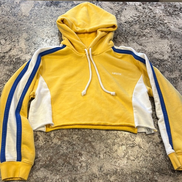 Levi's Tops Cropped Yellow Levis Hoodie Poshmark